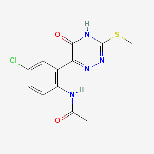 molecular formula C12H11ClN4O2S B6066076 N-{4-chloro-2-[5-hydroxy-3-(methylsulfanyl)-1,2,4-triazin-6-yl]phenyl}acetamide 