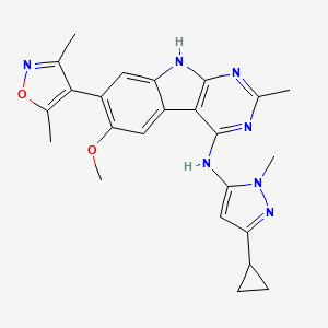 molecular formula C24H25N7O2 B606609 CF53 free base CAS No. 1808160-52-2