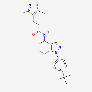 molecular formula C25H32N4O2 B6066118 N-[1-(4-tert-butylphenyl)-4,5,6,7-tetrahydro-1H-indazol-4-yl]-3-(3,5-dimethyl-4-isoxazolyl)propanamide 
