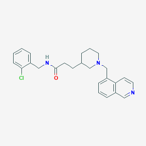 molecular formula C25H28ClN3O B6066147 N-[(2-chlorophenyl)methyl]-3-[1-(isoquinolin-5-ylmethyl)piperidin-3-yl]propanamide 