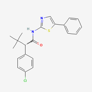 molecular formula C21H21ClN2OS B606617 (S)-2-(4-chlorophenyl)-3,3-dimethyl-N-(5-phenylthiazol-2-yl)butanamide CAS No. 1208552-99-1