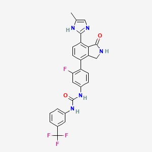 Urea, N-(4-(2,3-dihydro-7-(5-methyl-1H-imidazol-2-yl)-1-oxo-1H-isoindol-4-yl)-3-fluorophenyl)-N'-(3-(trifluoromethyl)phenyl)-