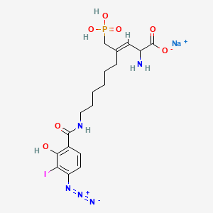 B606629 2-Amino-10-((4-azido-2-hydroxy-3-iodobenzoyl)amino)-4-phosphonomethyl-dec-3-enoic acid sodium salt CAS No. 152564-63-1