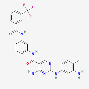 molecular formula C28H26F3N7O2 B606656 Chmfl-abl-053 