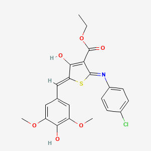 molecular formula C22H20ClNO6S B6066602 ethyl 2-[(4-chlorophenyl)amino]-5-(4-hydroxy-3,5-dimethoxybenzylidene)-4-oxo-4,5-dihydro-3-thiophenecarboxylate 