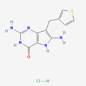 4H-Pyrrolo(3,2-d)pyrimidin-4-one, 2,6-diamino-1,5-dihydro-7-(3-thienylmethyl)-, monohydrochloride