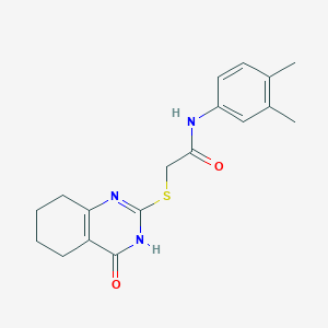 molecular formula C18H21N3O2S B6066816 N-(3,4-dimethylphenyl)-2-[(4-oxo-3,4,5,6,7,8-hexahydro-2-quinazolinyl)thio]acetamide 