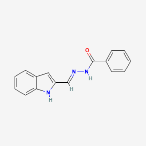 molecular formula C16H13N3O B6067012 N-[(E)-1H-indol-2-ylmethylideneamino]benzamide 