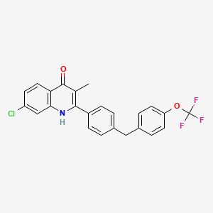 7-chloro-3-methyl-2-[4-[[4-(trifluoromethoxy)phenyl]methyl]phenyl]-1H-quinolin-4-one