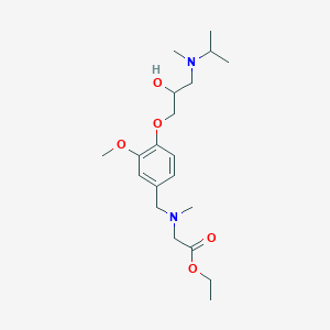 molecular formula C20H34N2O5 B6067148 Ethyl 2-[[4-[2-hydroxy-3-[methyl(propan-2-yl)amino]propoxy]-3-methoxyphenyl]methyl-methylamino]acetate 