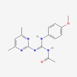 molecular formula C16H19N5O2 B6067264 N-[(Z)-[(4,6-DIMETHYLPYRIMIDIN-2-YL)AMINO][(4-METHOXYPHENYL)AMINO]METHYLIDENE]ACETAMIDE 
