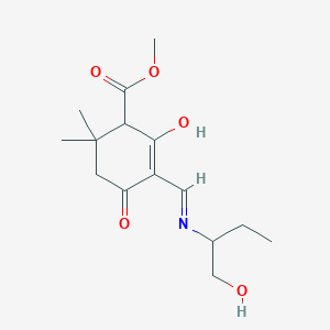 molecular formula C15H23NO5 B6067324 Methyl 2-hydroxy-3-(1-hydroxybutan-2-yliminomethyl)-6,6-dimethyl-4-oxocyclohex-2-ene-1-carboxylate 