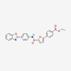 molecular formula C27H20N2O5 B6067335 Ethyl 4-[5-[[4-(1,3-benzoxazol-2-yl)phenyl]carbamoyl]furan-2-yl]benzoate 