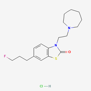 molecular formula C18H26ClFN2OS B606738 3-(2-(氮杂环-1-基)乙基)-6-(3-氟丙基)苯并[d]噻唑-2(3H)-酮盐酸盐 CAS No. 1417742-48-3