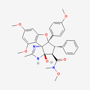 (1R,9R,10S,11R,12R)-12-hydroxy-N,3,5-trimethoxy-9-(4-methoxyphenyl)-N,14-dimethyl-10-phenyl-8-oxa-13,15-diazatetracyclo[7.6.0.01,12.02,7]pentadeca-2(7),3,5,14-tetraene-11-carboxamide