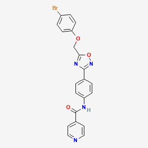 molecular formula C21H15BrN4O3 B6067542 N~4~-(4-{5-[(4-BROMOPHENOXY)METHYL]-1,2,4-OXADIAZOL-3-YL}PHENYL)ISONICOTINAMIDE 