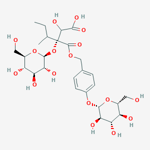 beta-D-Glucopyranoside, 4-((((2R)-2-((S)-carboxyhydroxymethyl)-2-(beta-D-glucopyranosyloxy)-4-methyl-1-oxopentyl)oxy)methyl)phenyl