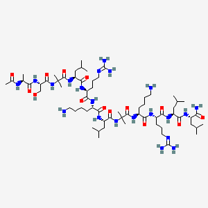 molecular formula C64H121N21O14 B606757 L-Leucinamide, N-acetyl-L-alanyl-L-seryl-2-methylalanyl-L-leucyl-L-arginyl-L-lysyl-L-leucyl-2-methylalanyl-L-lysyl-L-arginyl-L-leucyl- CAS No. 878009-24-6