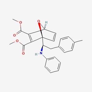 molecular formula C25H25NO5 B606758 (1R,4S)-Dimethyl 1-((R)-1-(phenylamino)-2-(p-tolyl)ethyl)-7-oxabicyclo[2.2.1]hepta-2,5-diene-2,3-dicarboxylate CAS No. 1534358-79-6