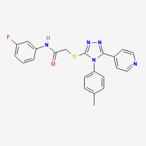 molecular formula C22H18FN5OS B6067597 N-(3-fluorophenyl)-2-{[4-(4-methylphenyl)-5-(pyridin-4-yl)-4H-1,2,4-triazol-3-yl]sulfanyl}acetamide 