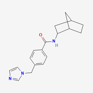 molecular formula C18H21N3O B6067637 N-(2-bicyclo[2.2.1]heptanyl)-4-(imidazol-1-ylmethyl)benzamide 
