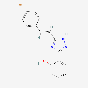 molecular formula C16H12BrN3O B6067675 2-(3-(4-Bromostyryl)-1H-1,2,4-triazol-5-yl)phenol 