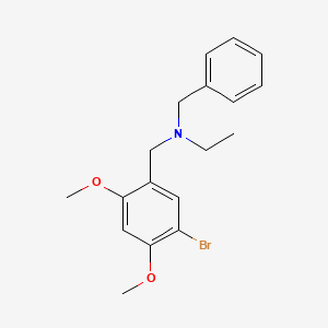 molecular formula C18H22BrNO2 B6067702 N-benzyl-N-[(5-bromo-2,4-dimethoxyphenyl)methyl]ethanamine 