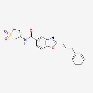 molecular formula C21H22N2O4S B6067704 N-(1,1-dioxothiolan-3-yl)-2-(3-phenylpropyl)-1,3-benzoxazole-5-carboxamide 