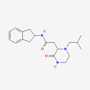 molecular formula C19H27N3O2 B6067726 N-(2,3-dihydro-1H-inden-2-yl)-2-[1-(2-methylpropyl)-3-oxopiperazin-2-yl]acetamide 