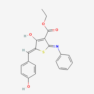 molecular formula C20H17NO4S B6067763 Ethyl (5Z)-5-[(4-hydroxyphenyl)methylidene]-4-oxo-2-(phenylamino)-4,5-dihydrothiophene-3-carboxylate 