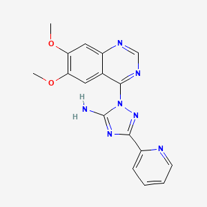 molecular formula C17H15N7O2 B606779 1-(6,7-dimethoxyquinazolin-4-yl)-3-(pyridin-2-yl)-1H-1,2,4-triazol-5-amine CAS No. 1080622-86-1