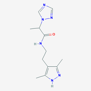 molecular formula C12H18N6O B6067803 N-[2-(3,5-dimethyl-1H-pyrazol-4-yl)ethyl]-2-(1H-1,2,4-triazol-1-yl)propanamide trifluoroacetate 