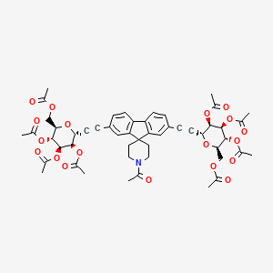 molecular formula C51H55NO19 B606790 [(2R,3R,4R,5R,6R)-3,4,5-triacetoxy-6-[2-[1'-acetyl-7-[2-[(2R,3R,4R,5R,6R)-3,4,5-triacetoxy-6-(acetoxymethyl)tetrahydropyran-2-yl]ethynyl]spiro[fluorene-9,4'-piperidine]-2-yl]ethynyl]tetrahydropyran-2-yl]methyl acetate CAS No. 1804962-84-2