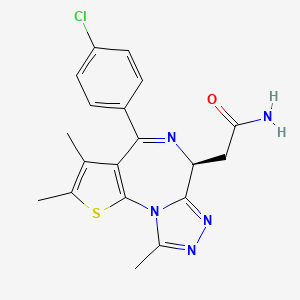 molecular formula C19H18ClN5OS B606794 (s)-2-(4-(4-Chlorophenyl)-2,3,9-trimethyl-6h-thieno[3,2-f][1,2,4]triazolo[4,3-a][1,4]diazepin-6-yl)acetamide CAS No. 1446144-04-2