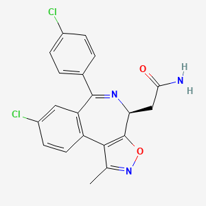 molecular formula C20H15Cl2N3O2 B606795 2-[(4S)-8-氯-6-(4-氯苯基)-1-甲基-4H-[1,2]恶唑并[5,4-d][2]苯并氮杂卓-4-基]乙酰胺 CAS No. 1380087-86-4