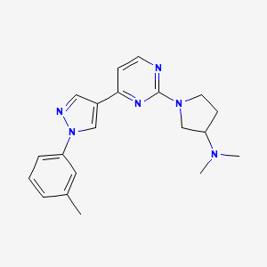 molecular formula C20H24N6 B6067992 N,N-dimethyl-1-[4-[1-(3-methylphenyl)pyrazol-4-yl]pyrimidin-2-yl]pyrrolidin-3-amine 