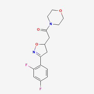 B606803 2-[3-(3-(2,4-Difluorophenyl)-4,5-dihydro-5-isoxazolyl]-1-(4-morpholinyl)ethanone CAS No. 1309793-47-2