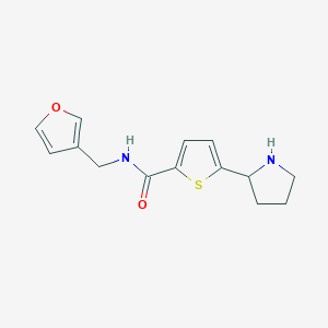 molecular formula C14H16N2O2S B6068050 N-(furan-3-ylmethyl)-5-pyrrolidin-2-ylthiophene-2-carboxamide 