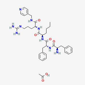 molecular formula C38H53N9O6 B606806 D-Argininamide, D-phenylalanyl-D-phenylalanyl-D-norleucyl-N-(4-pyridinylmethyl)-, acetate (1:1) CAS No. 958873-83-1