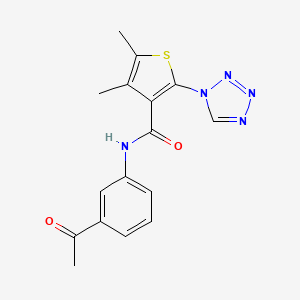molecular formula C16H15N5O2S B606809 N-(3-acetylphenyl)-4,5-dimethyl-2-(1H-tetrazol-1-yl)thiophene-3-carboxamide CAS No. 1219576-50-7