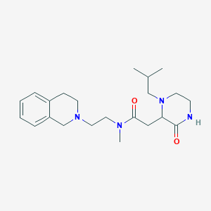 molecular formula C22H34N4O2 B6068165 N-[2-(3,4-dihydro-1H-isoquinolin-2-yl)ethyl]-N-methyl-2-[1-(2-methylpropyl)-3-oxopiperazin-2-yl]acetamide 
