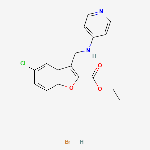 molecular formula C17H16BrClN2O3 B6068178 Ethyl 5-chloro-3-[(pyridin-4-ylamino)methyl]-1-benzofuran-2-carboxylate;hydrobromide 