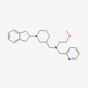 molecular formula C24H33N3O B6068186 N-[[1-(2,3-dihydro-1H-inden-2-yl)piperidin-3-yl]methyl]-2-methoxy-N-(pyridin-2-ylmethyl)ethanamine 
