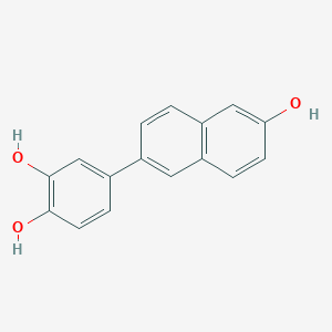 molecular formula C16H12O3 B606821 4-(6-Hydroxynaphthalen-2-yl)benzene-1,2-diol 