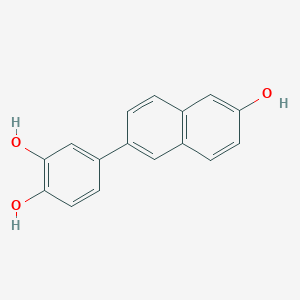 molecular formula C16H12O3 B606821 4-(6-羟基萘-2-基)苯-1,2-二酚 CAS No. 1448009-94-6
