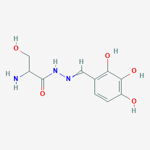molecular formula C10H14ClN3O5 B606822 2-Amino-3-hydroxy-N'-(2,3,4-trihydroxybenzylidene)propanehydrazide CAS No. 787504-88-5