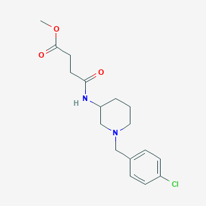 molecular formula C17H23ClN2O3 B6068246 Methyl 4-[[1-[(4-chlorophenyl)methyl]piperidin-3-yl]amino]-4-oxobutanoate 
