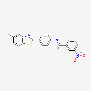 molecular formula C21H15N3O2S B6068351 N-[4-(5-METHYL-1,3-BENZOTHIAZOL-2-YL)PHENYL]-N-[(E)-1-(3-NITROPHENYL)METHYLIDENE]AMINE 