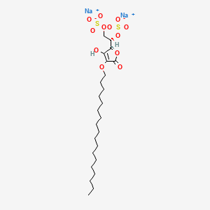 molecular formula C24H42Na2O12S2 B606838 Disodium 2-O-octadecyl-5,6-di-O-sulfoascorbate CAS No. 144315-07-1