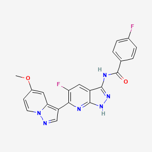 molecular formula C21H14F2N6O2 B606844 CW 008 